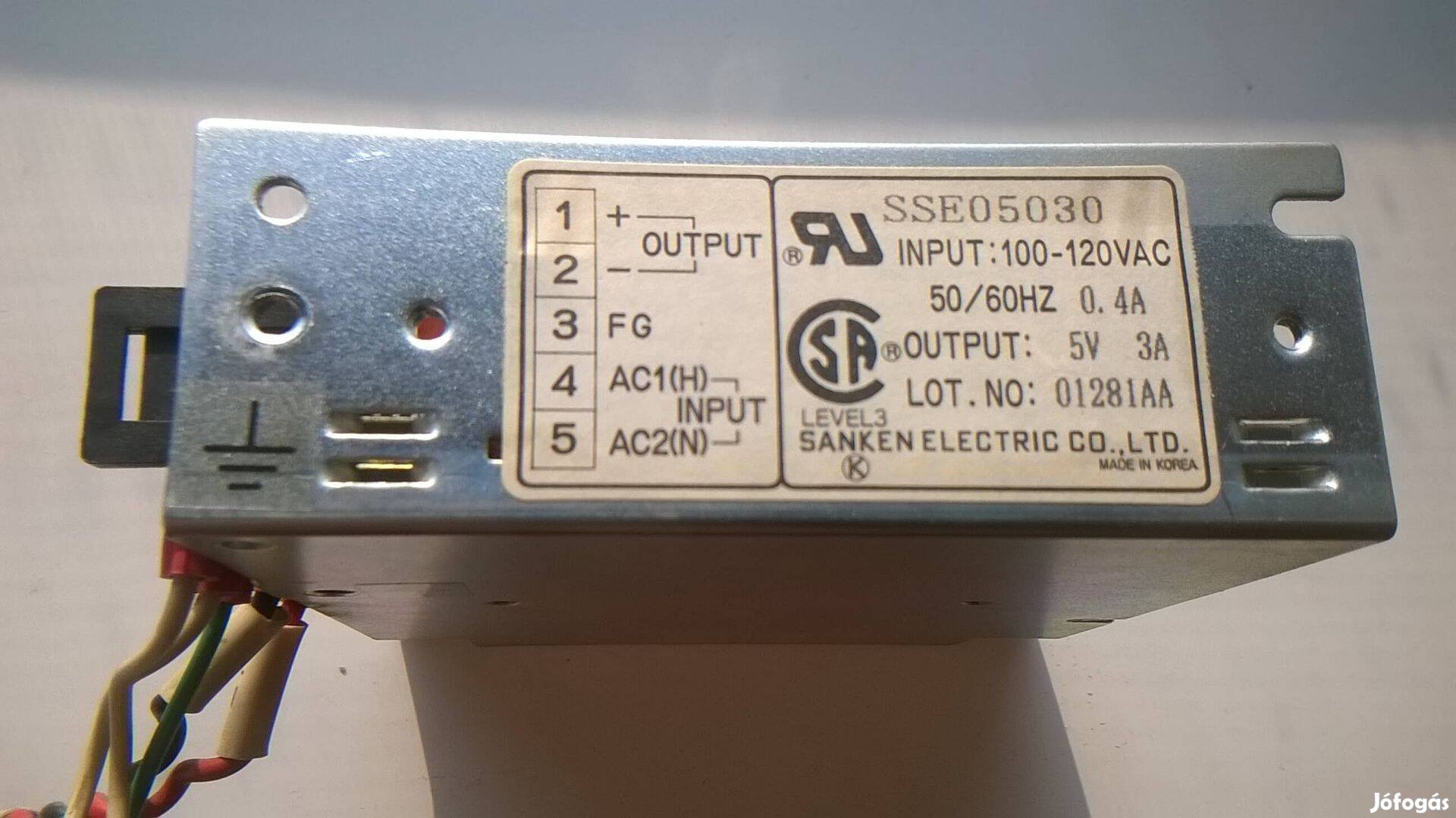 Tápegység , Sanken Electric , 110 V AC , 5 V , 3 A kimenet