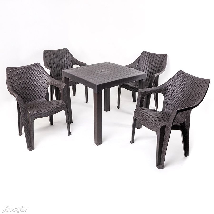 Taranto 4 személyes kerti bútorszett Antracit-bar N