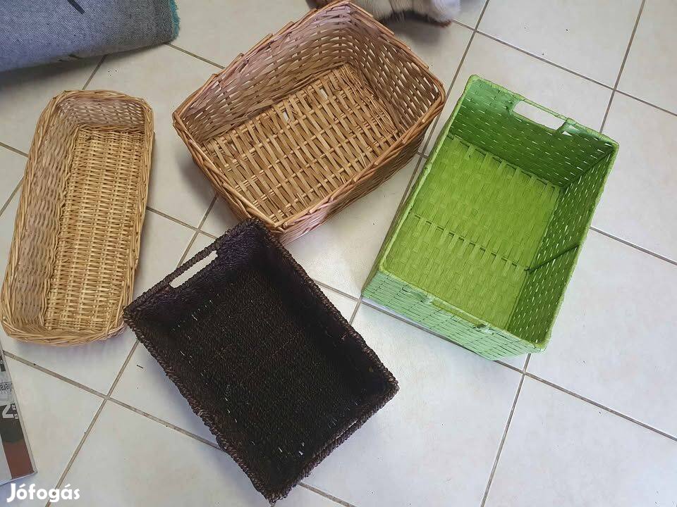Tároló doboz kosár fonott 2 vilagosabb fonott barna nincs