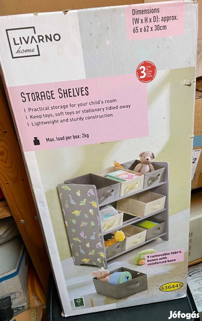 Tároló gyerekszobába polcos