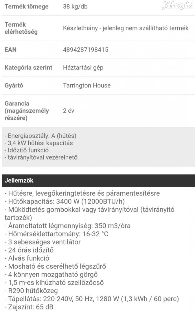 Tarrington House mobil klíma 