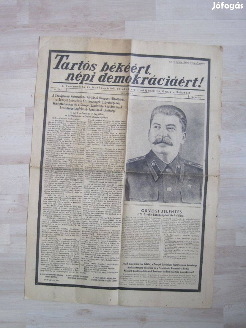 Tartós Békéért Népi demokráciáért, 1953 márc. 8