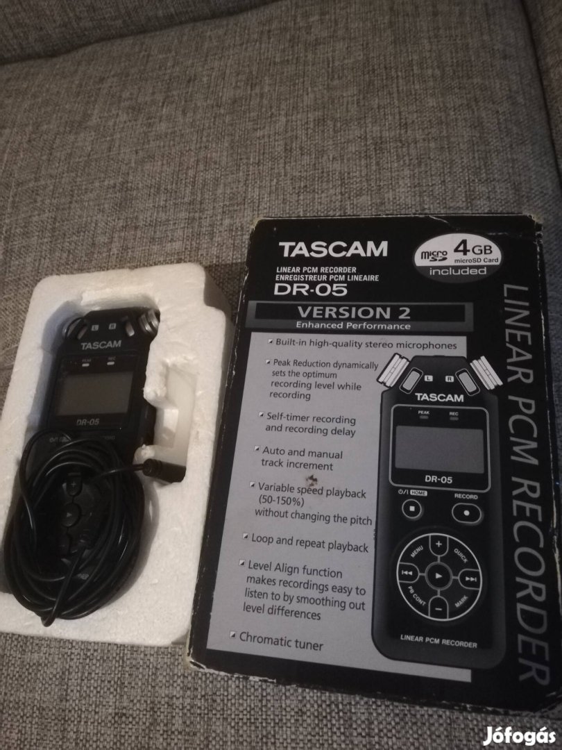 Tascam DR-05 V2 diktafon, hordozható sztereó hangrögzítő