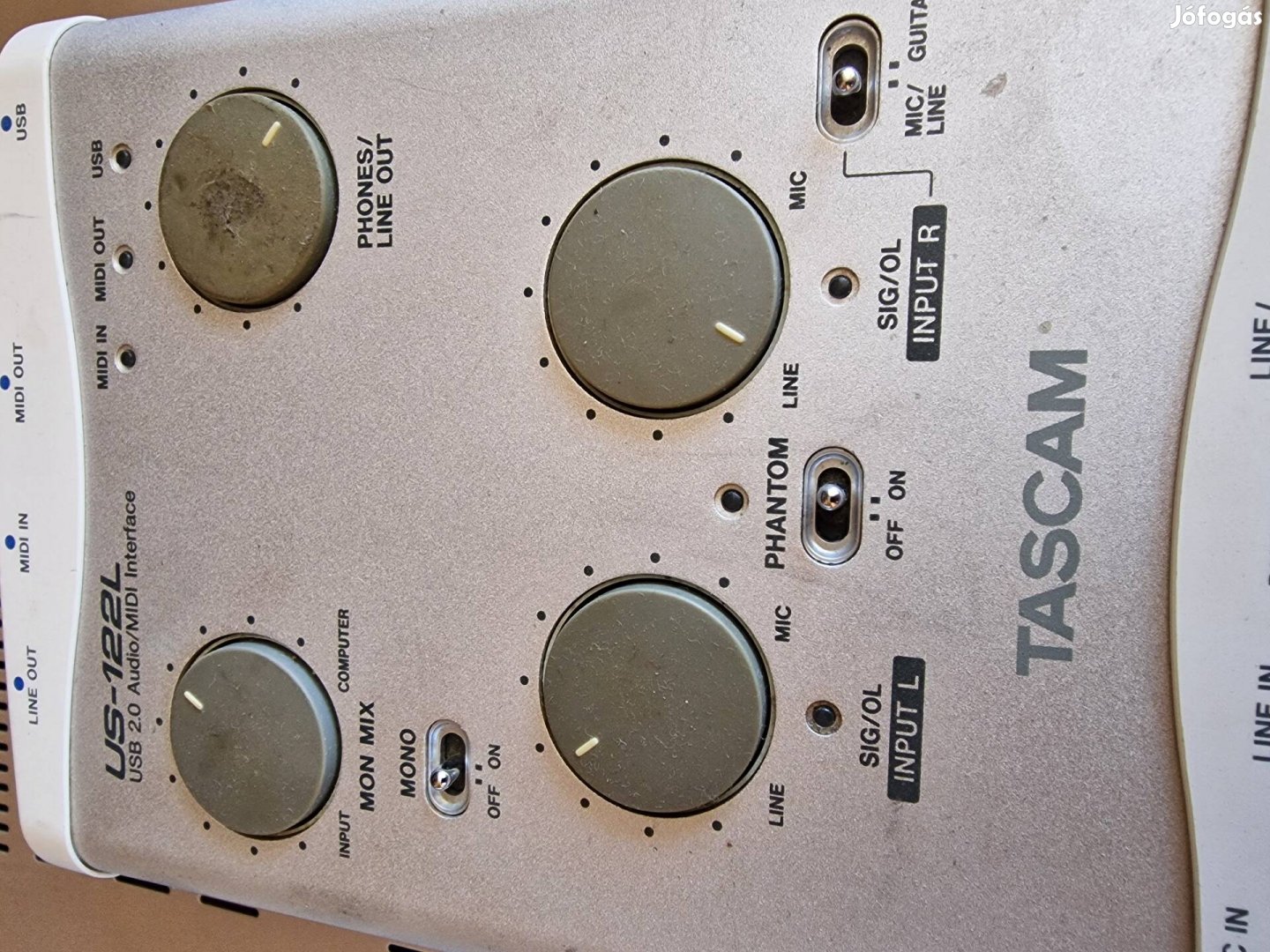 Tascam us-122L midi interface külső hangkártya