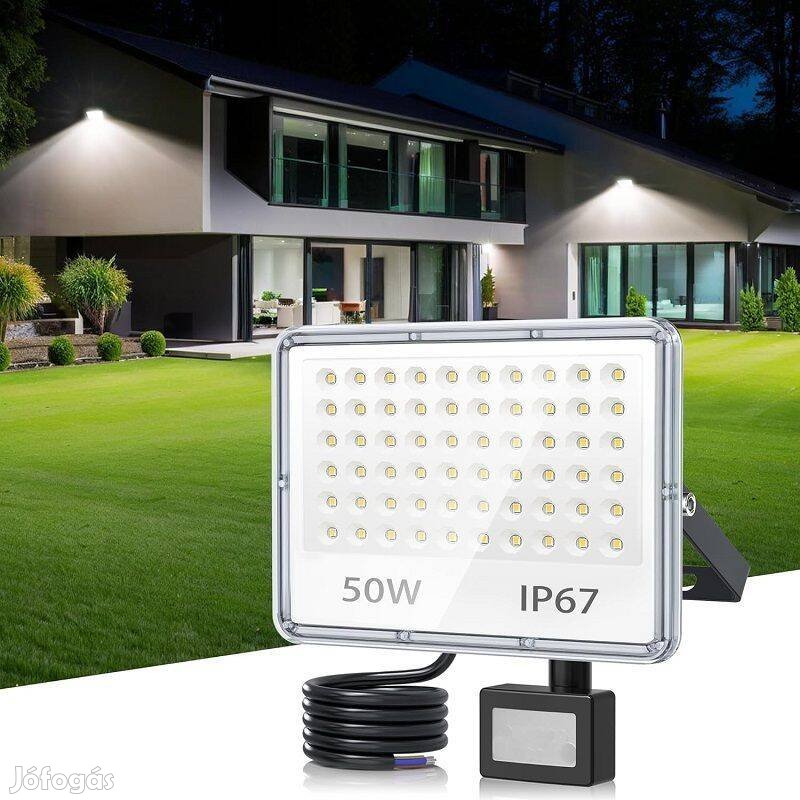 Tasinuo kültéri led reflektor mozgásérzékelővel, 50W, IP67