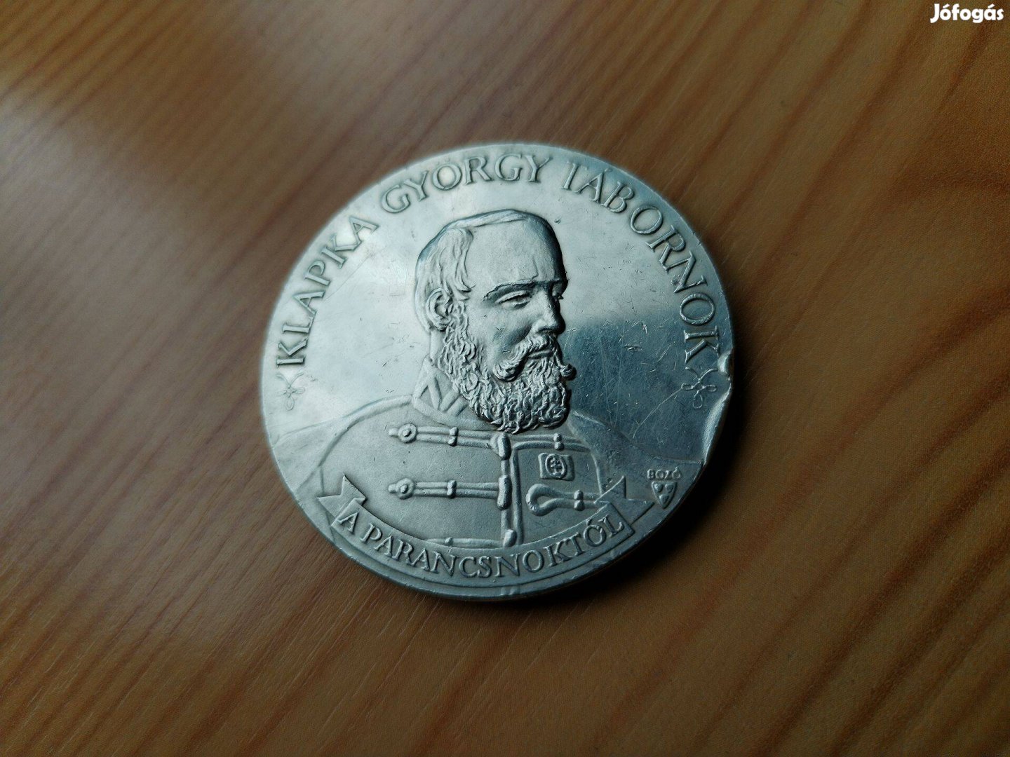 Tatai Dandár Klápka György kitüntető érme ezüstözött