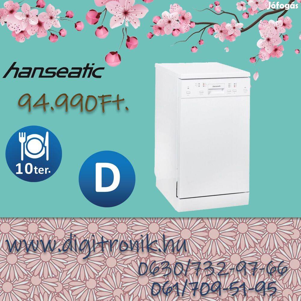 Tavaszi Akció Hanseatic HG4585D107610HW szabadon álló mosogatógép