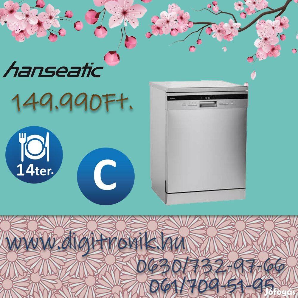 Tavaszi Akció Hanseatic HG6085C14T7635EI szabadon álló mosogatógép
