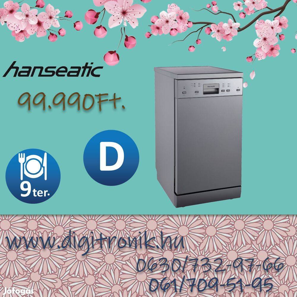 Tavaszi Akció ! szabadon álló mosogatógép Hanseatic HG4585D107610HS