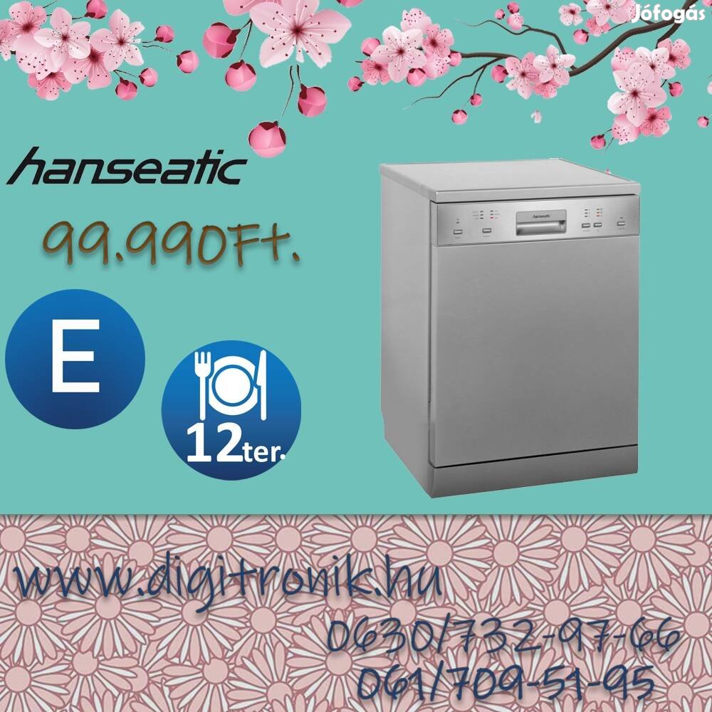 Tavaszi Akció szabadon álló mosogatógép Hanseatic HG6085E127635S 