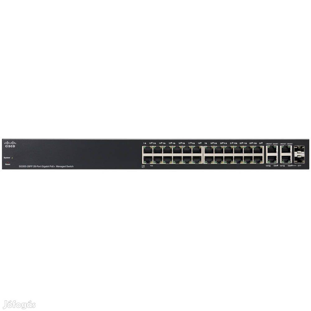 Tavaszi ajánlat! Cisco SG300-28PP-K9 Gigabit POE+ switch számlával, ga