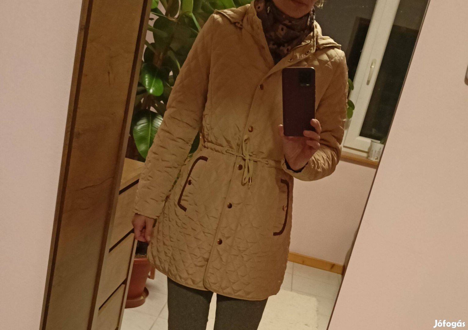 Tavaszi kabát steppelt bézs S