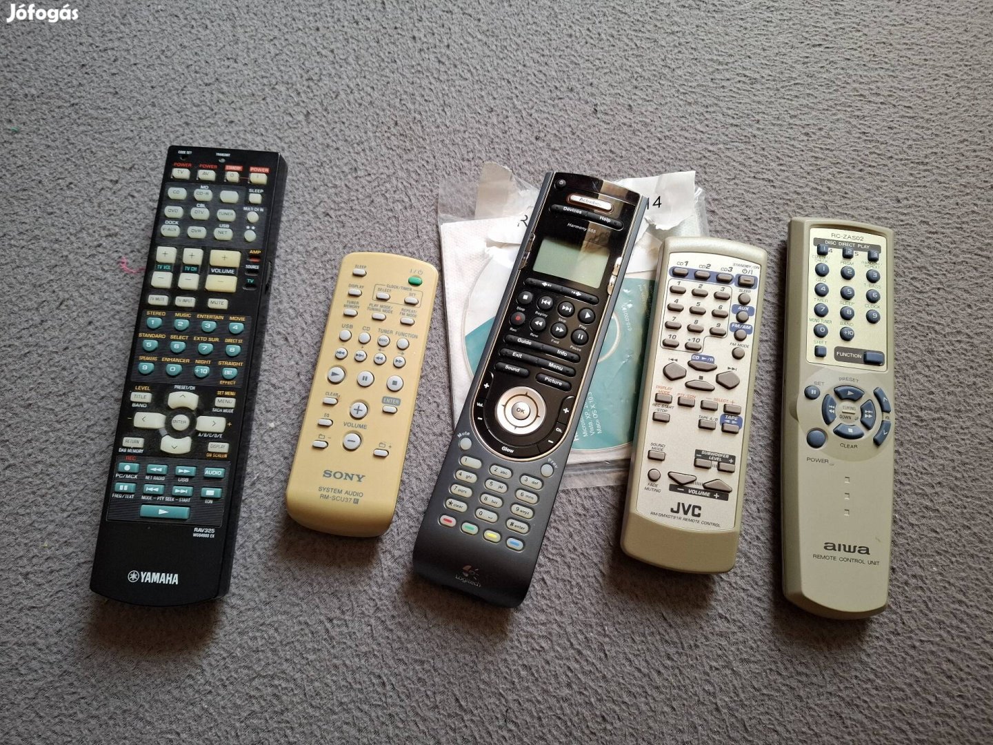 Távirányító csomag, Yamaha , Aiwa, JVC, Sony, Logitech