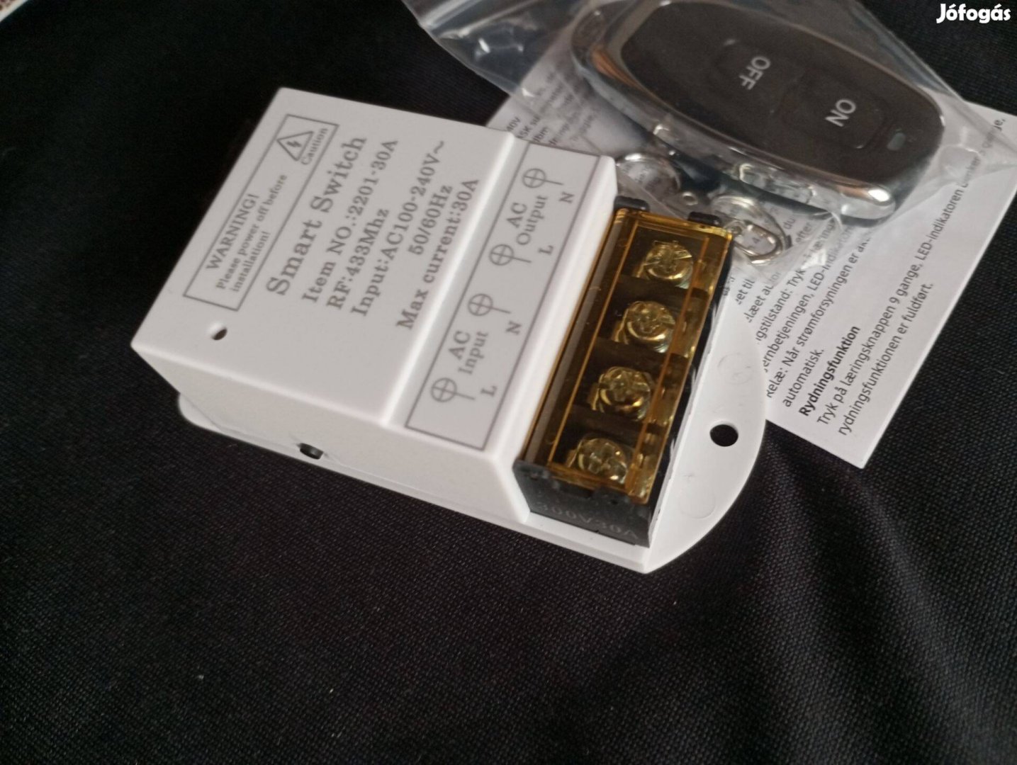 Távirányítós távvezérlős kapcsoló Max. 30A Új
