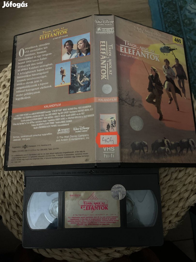 Távol ahol az elefántok vhs film