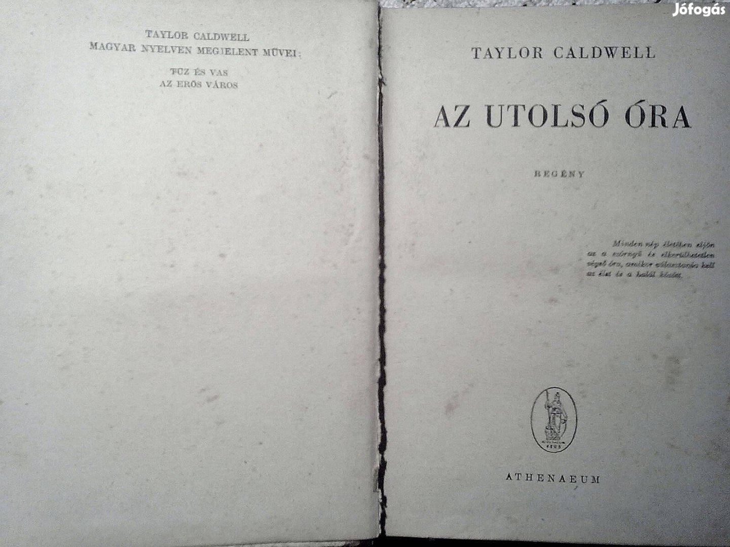 Taylor Caldwell: Az utolsó óra