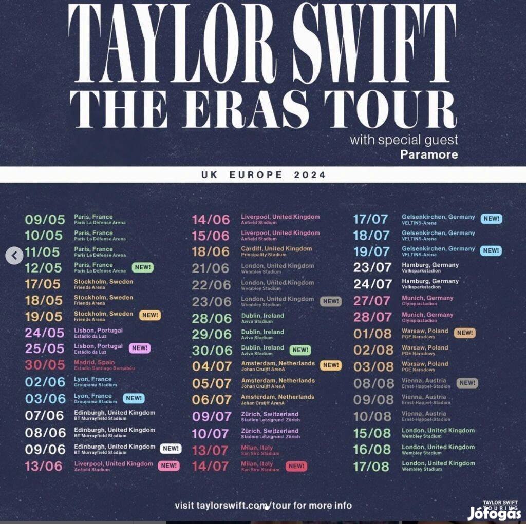 Taylor Swift New Dates Europe