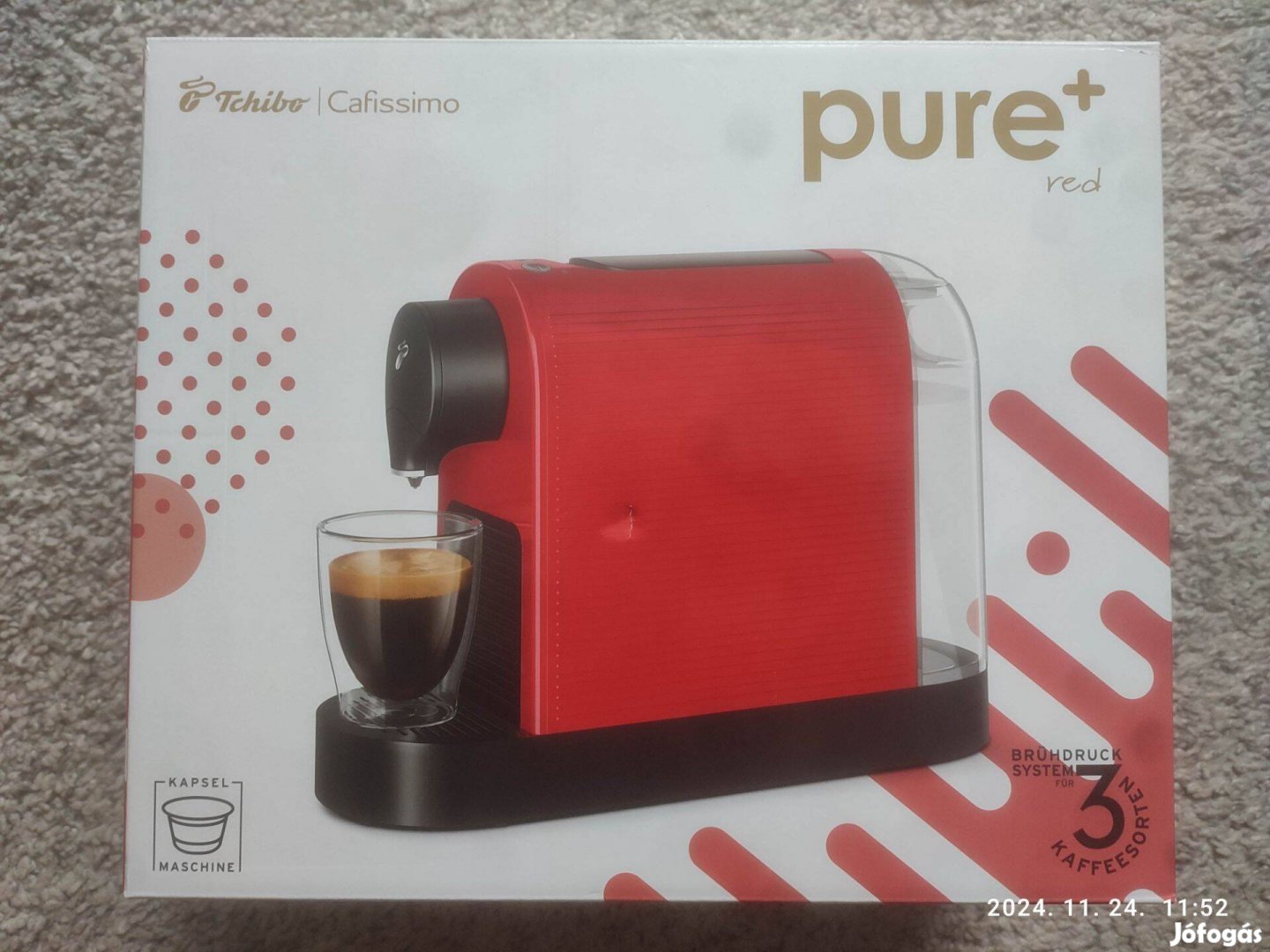 Tchibo Cafissimo Pure + , kapszulás kávéfőző. Új !