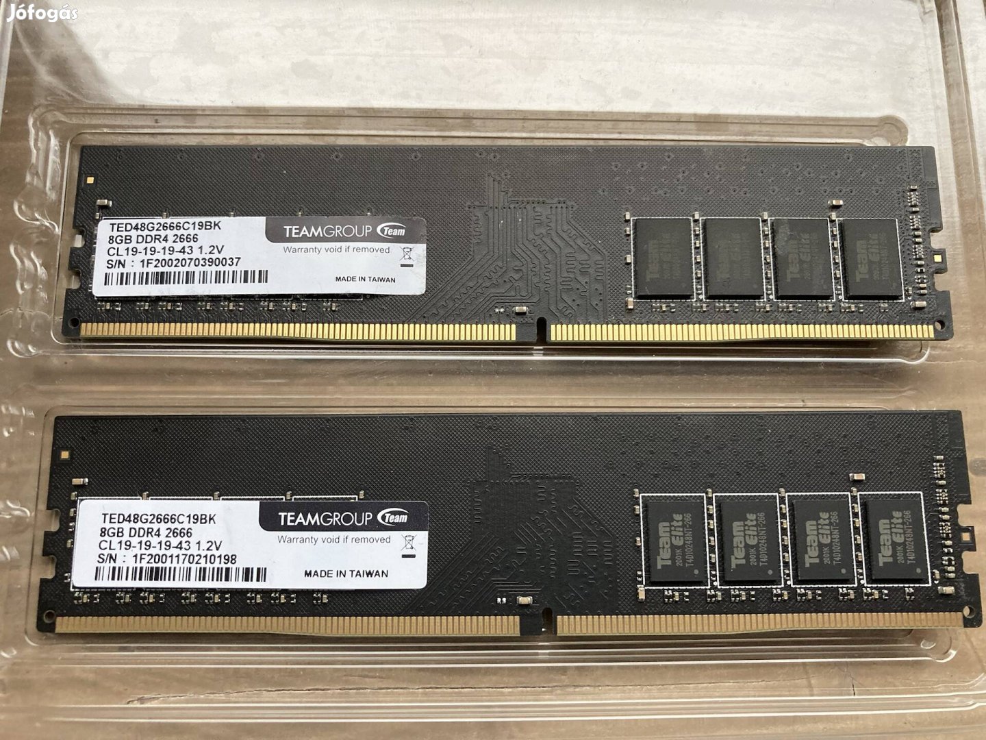 Teamgroup 2db 8GB DDR4 2666Mhz CL19 memória