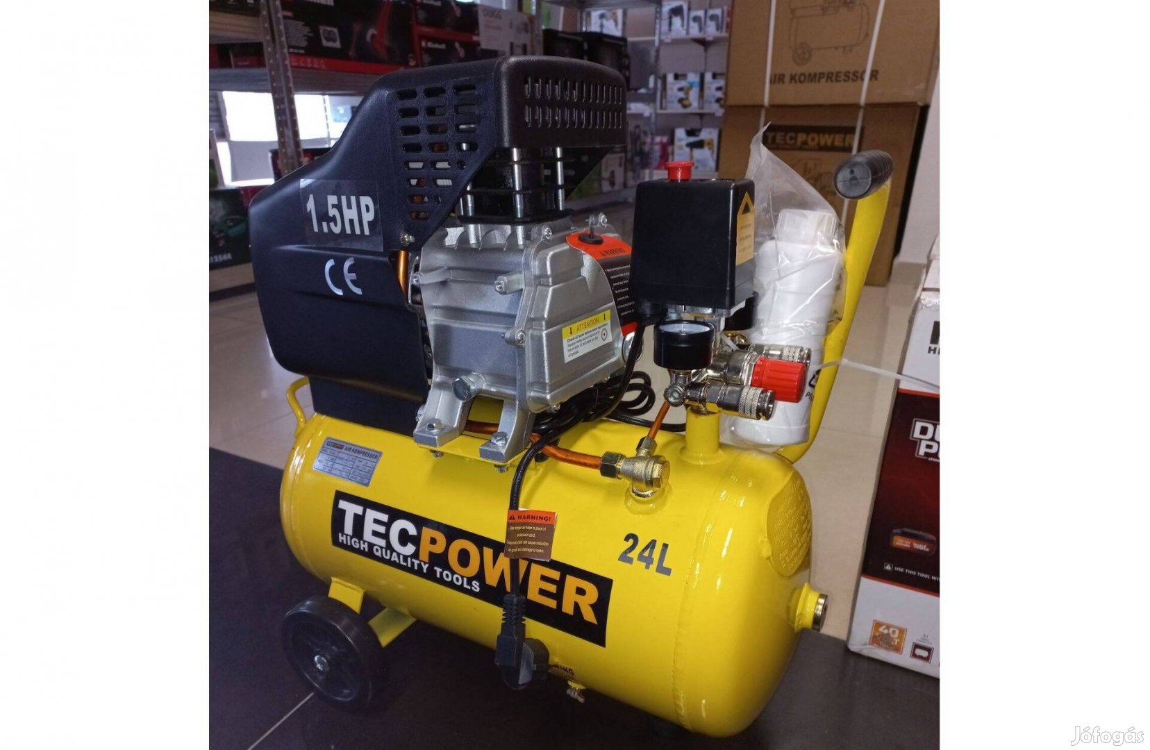 Tec Tools- Kompresszor olajos 24l 8bar 158 l/min. Tec power
