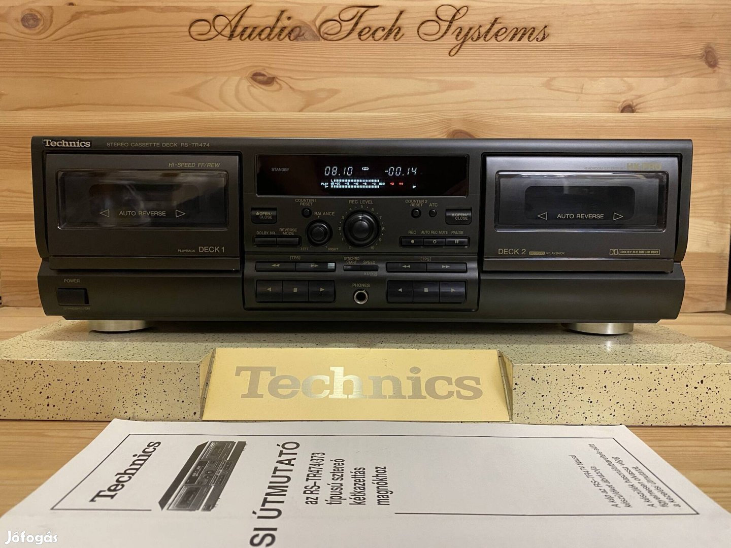 Technics RS-TR474 kétkazettás magnó deck. 