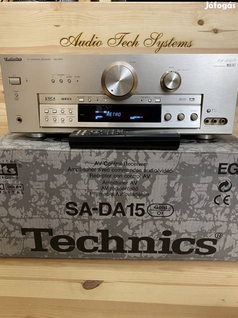 Technics SA-DA15 RDS rádiós 5.1 házimozi erősítő gyári dobozában. 