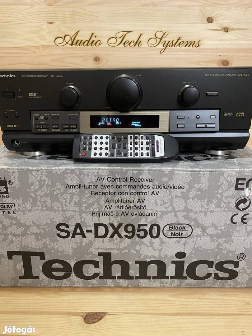 Technics SA-DX950 RDS radiós 5.1 házimozi erősítő saját dobozaban. 