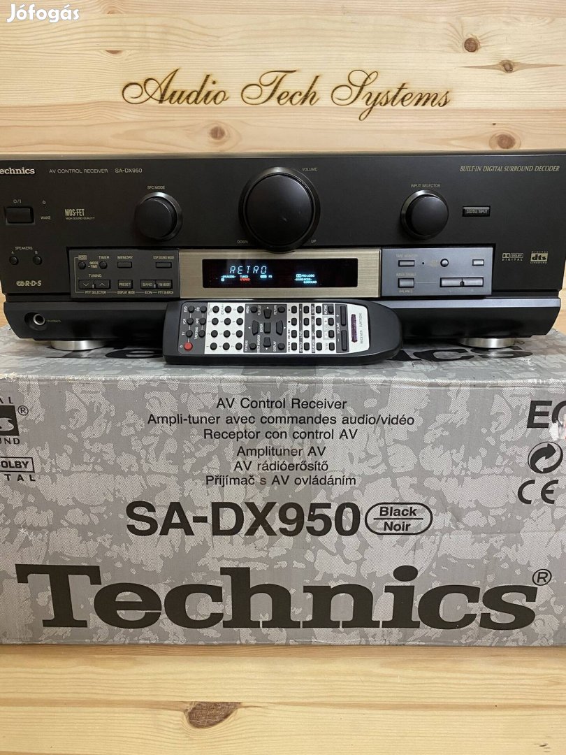 Technics SA-DX950 RDS rádiós 5.1 házimozi erősítő saját dobozában. 