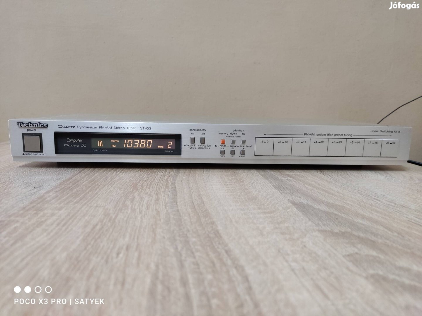 Technics ST-G3 típusú hifi rádió tuner. deck