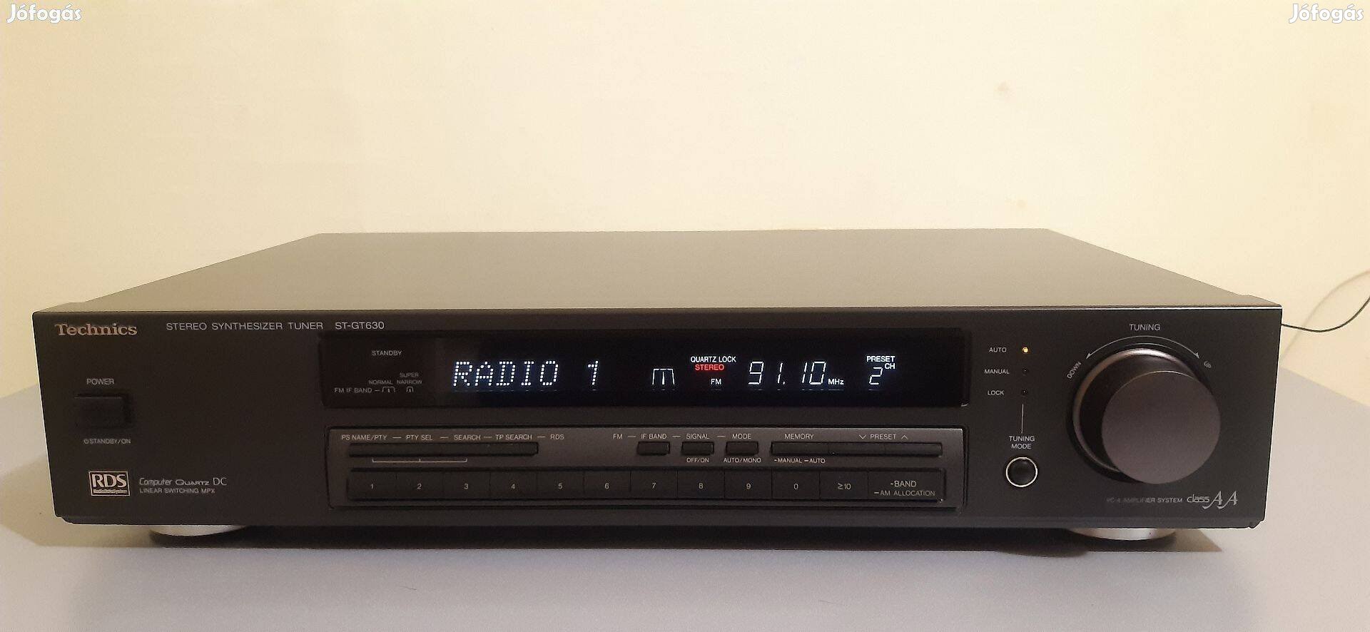 Technics ST-GT630 RDS Stereo Tuner Rádió Class AA