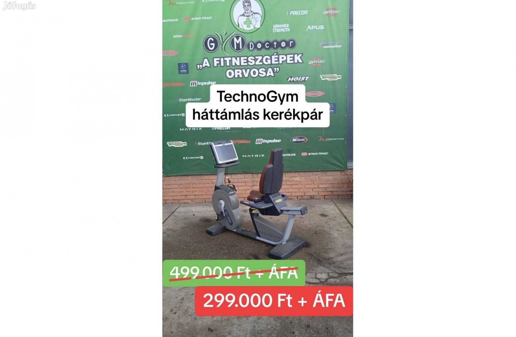 Technogym háttámlás kerékpár