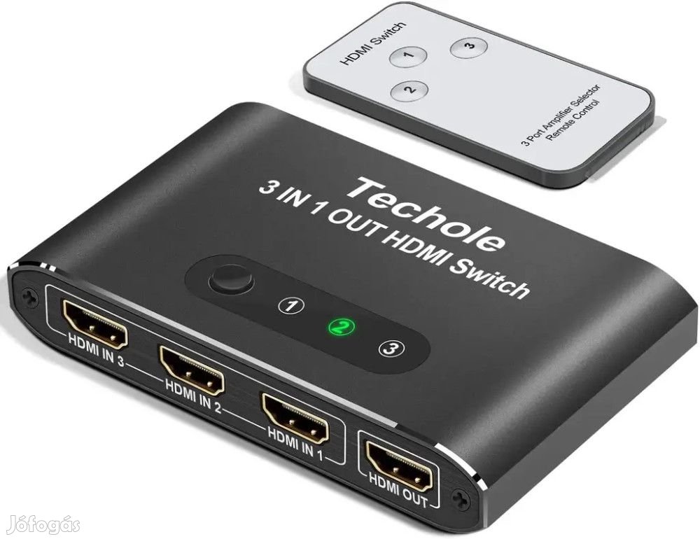Techole HS301 4K HDMI Kapcsoló és Elosztó 3-ból 1-be IR Távirányítóva