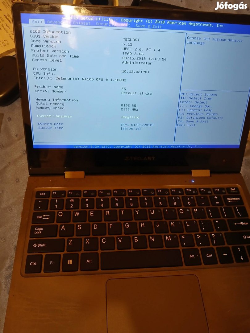 Teclast F5 érintő képernyős notebook 