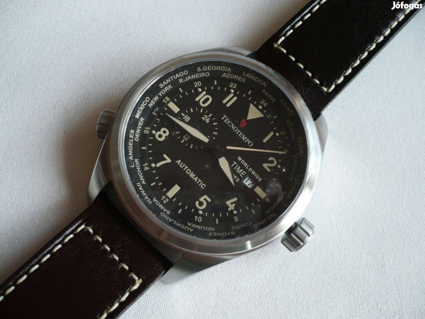 Tecnotempo World Time Zone-30 ATM WR-063100 új automata óra