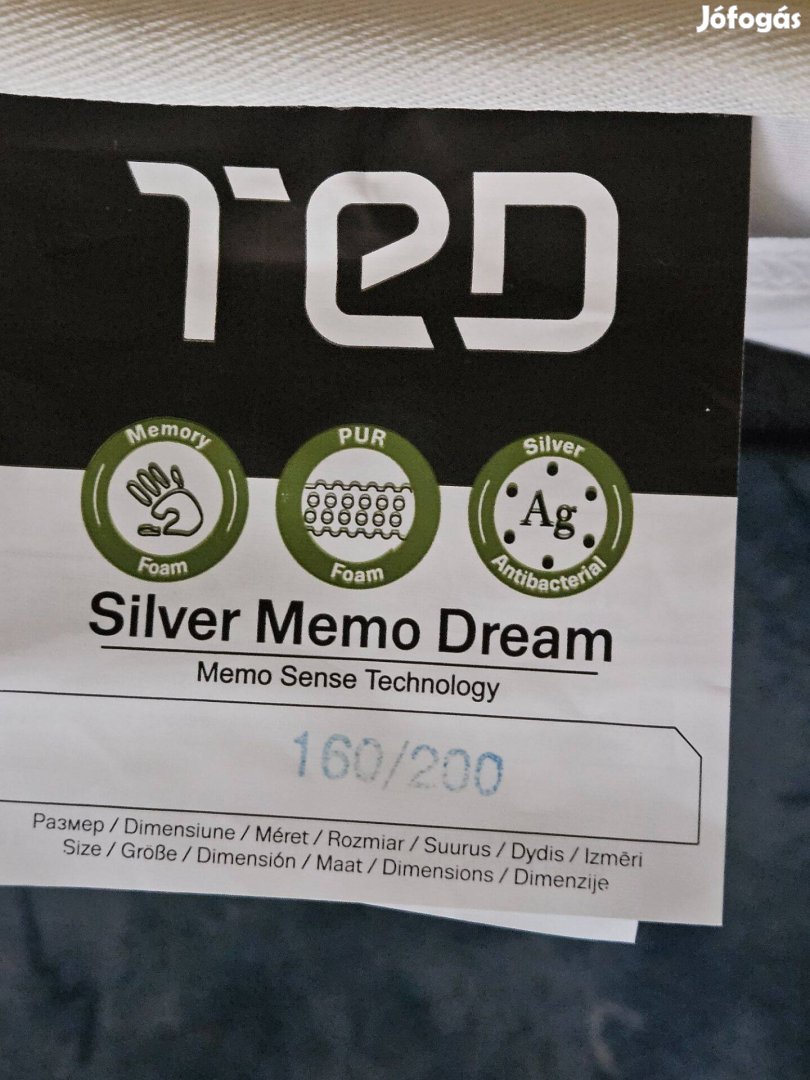 Ted Silver Memo Dream Fedőmatrac, 160x200x5cm