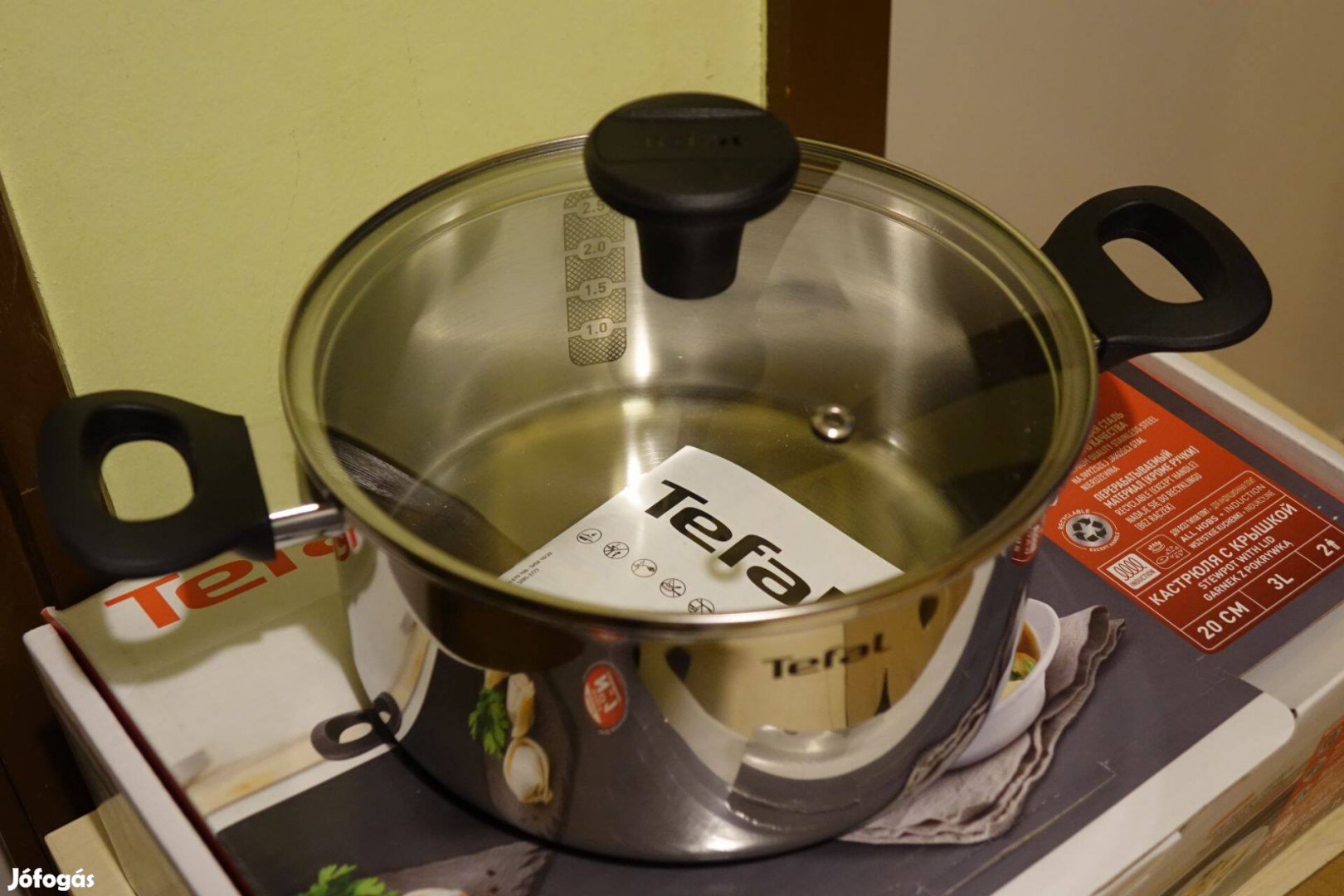 Tefal 20cm 3l rozsdamentes edény