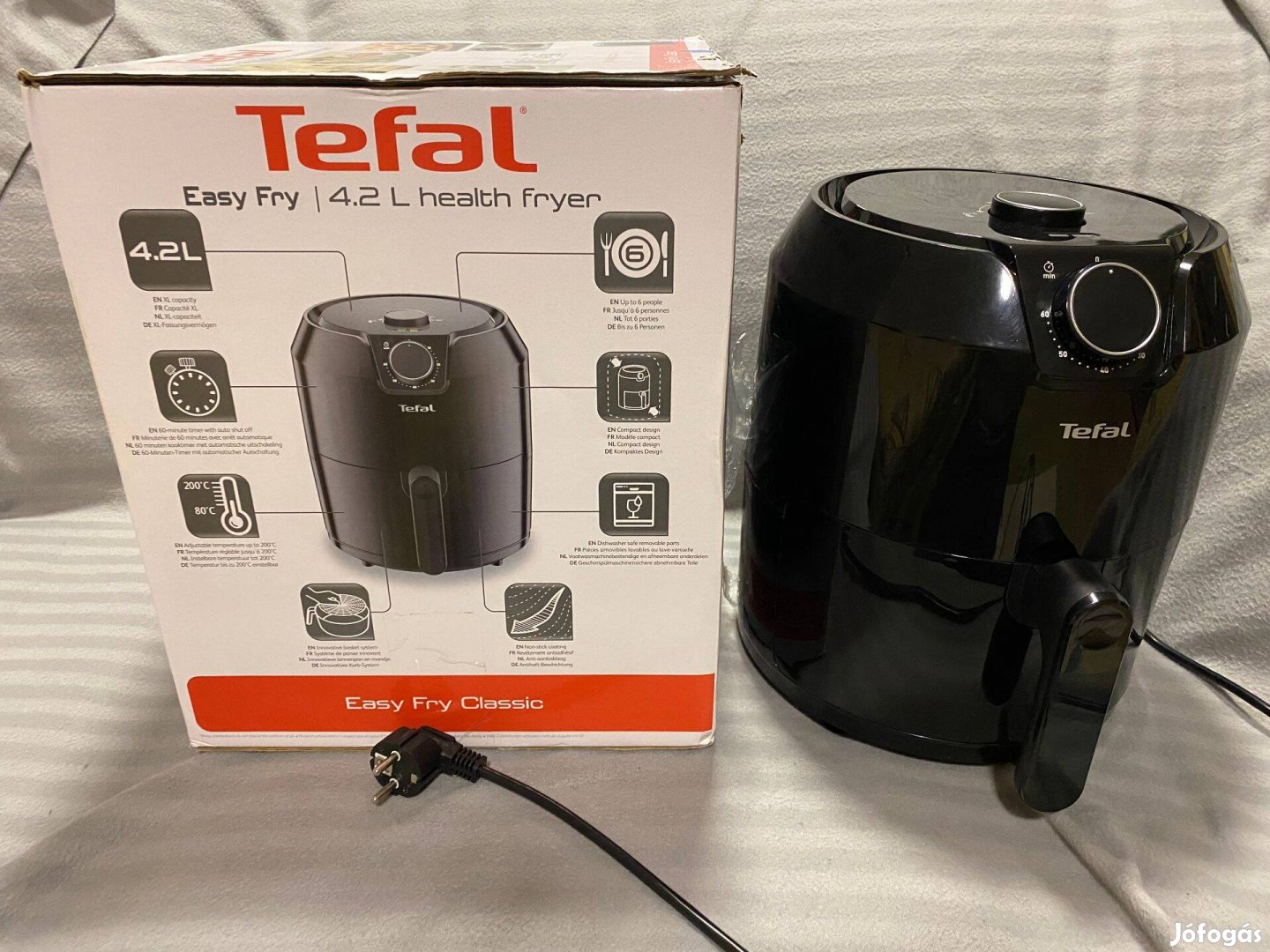 Tefal Olajsütő Ey201815 Légkeveréses (olaj nélküli Air Fryer) 4,2L