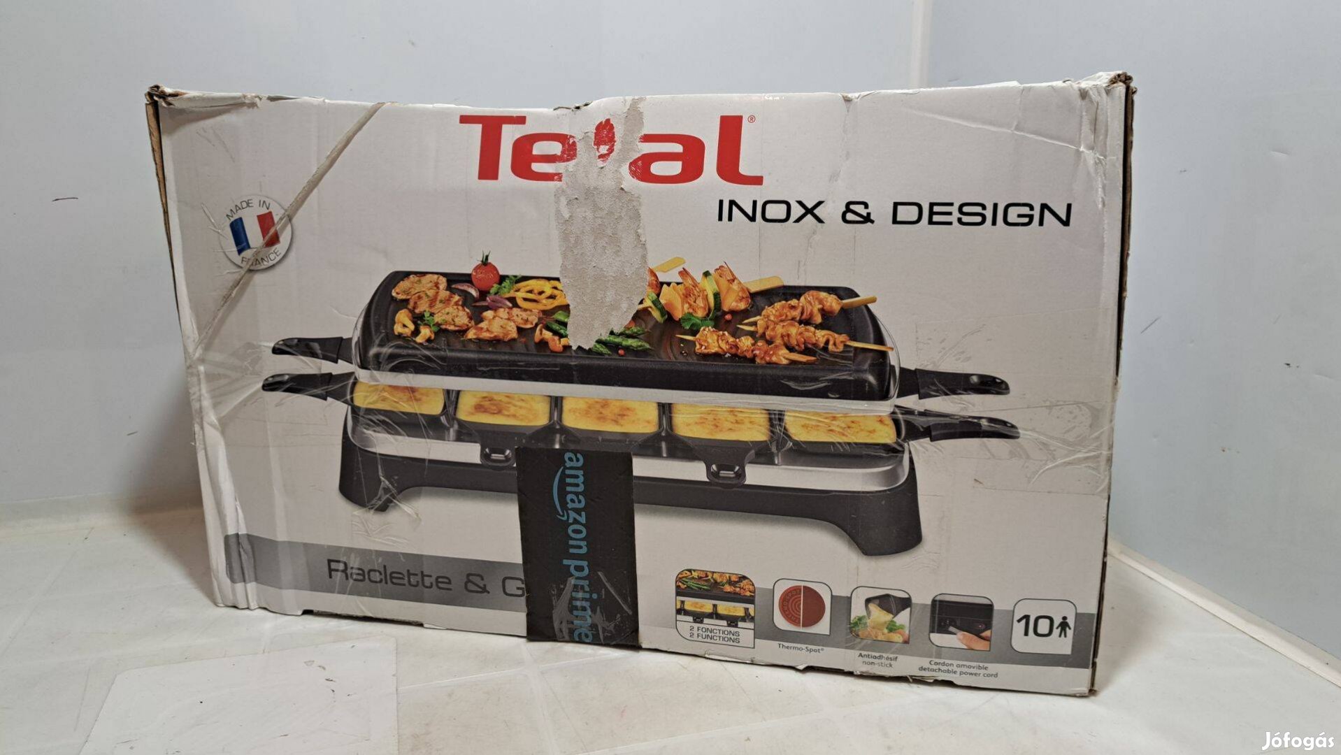 Tefal RE458812, 2az1-ben asztali raclette+grill sütő, újszerű