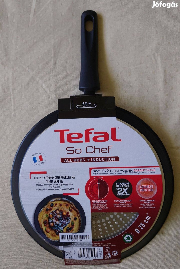 Tefal So Chef Black Palacsintasütő, 25 cm, 2x titánium tapadásmentes