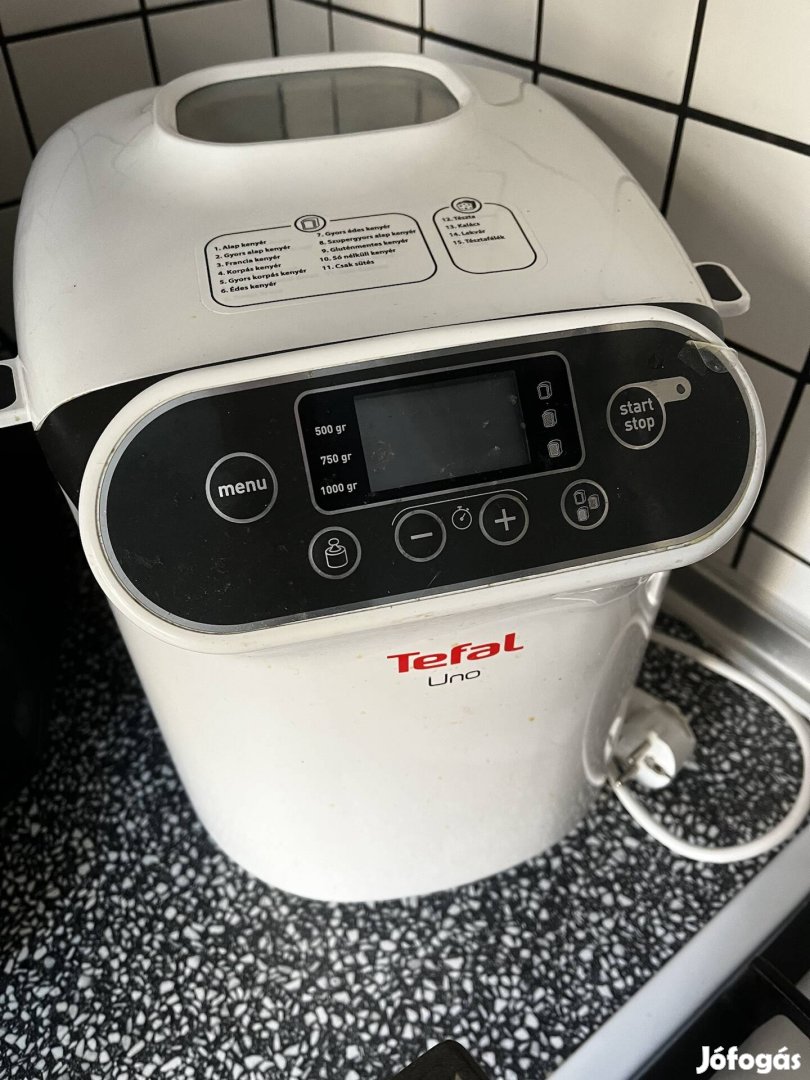 Tefal Uno kenyérsütőgép 700 W, 1000 g, 15 Program újszerű állapot
