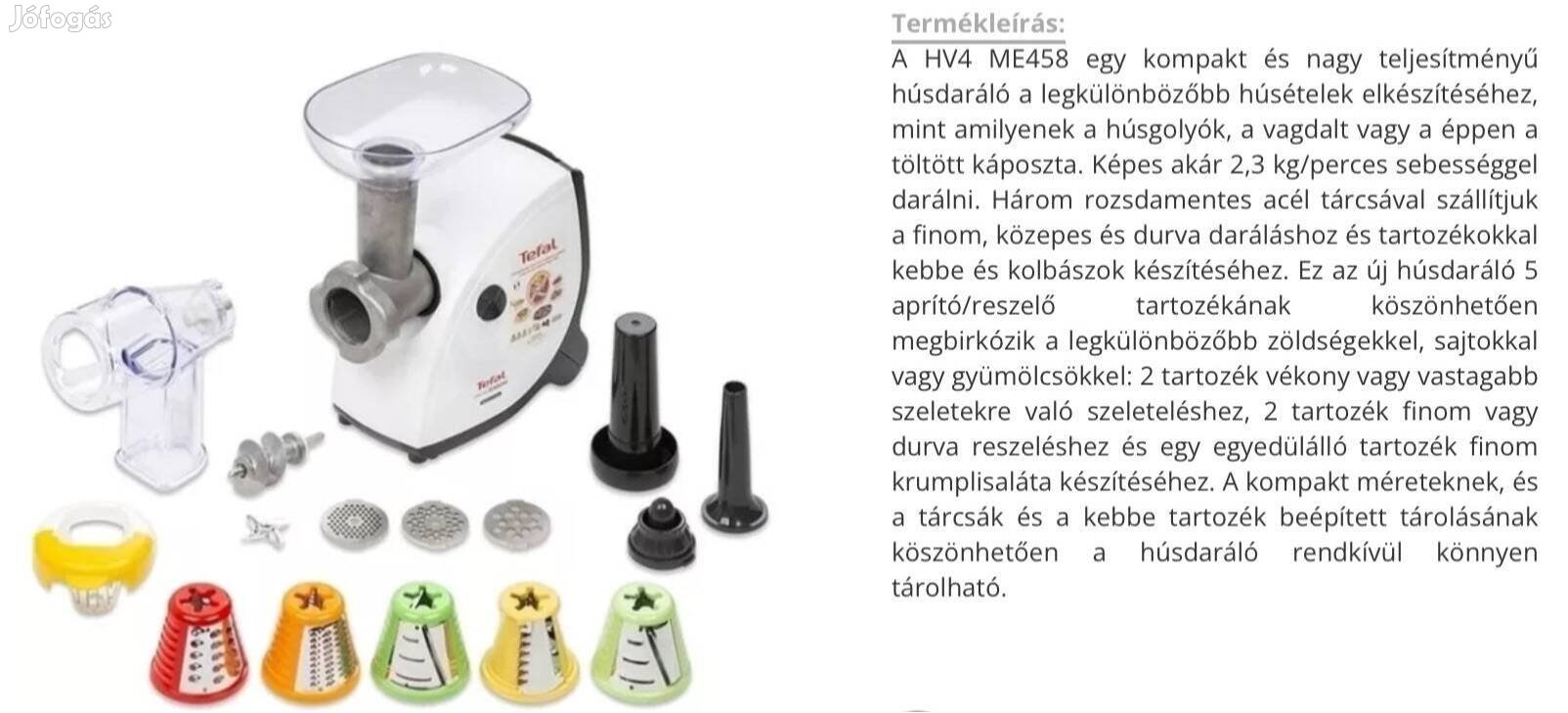 Tefal húsdaráló és zöldségszeletelő