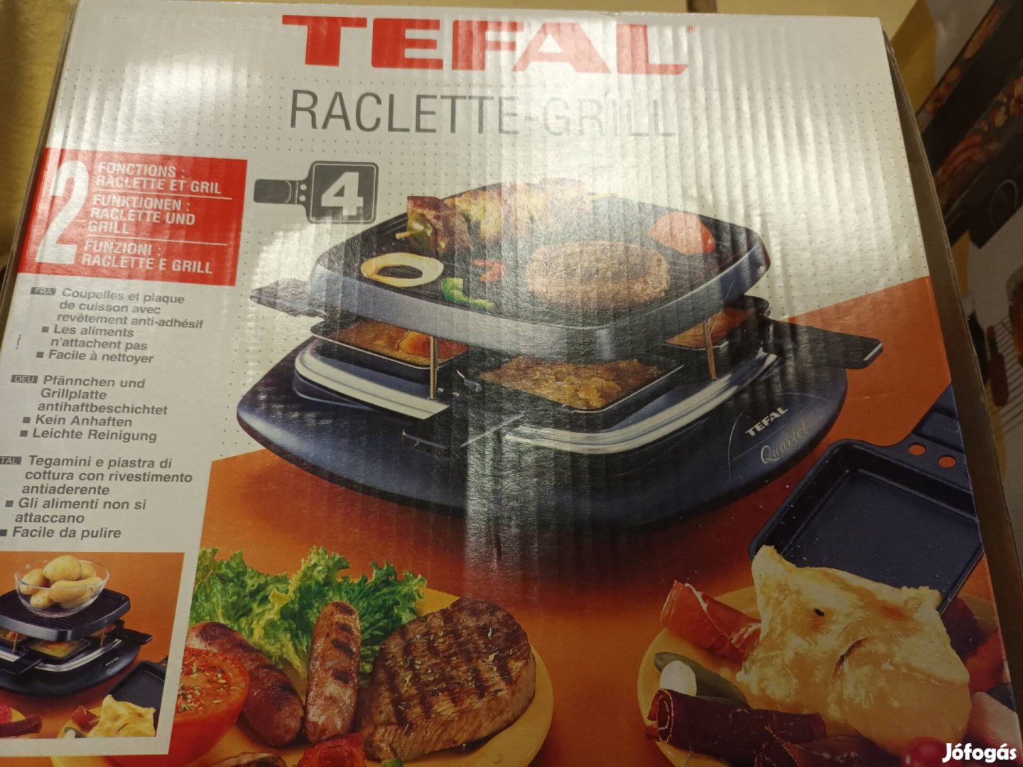 Tefal raclette grill, saját dobozában