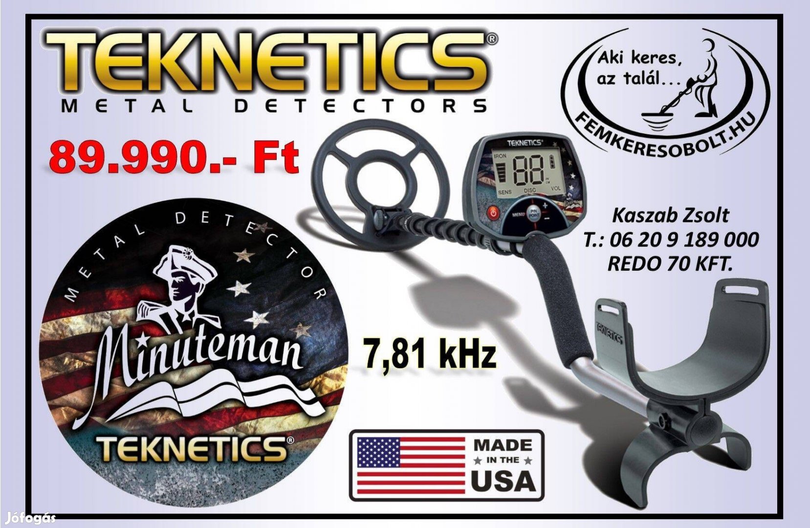 Teknetics Minuteman új fémkereső fémdetektor