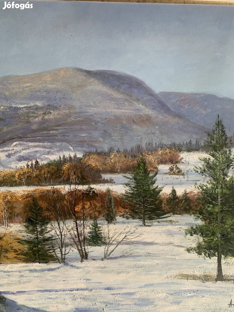 Tél olaj vászon festmény Árkos György