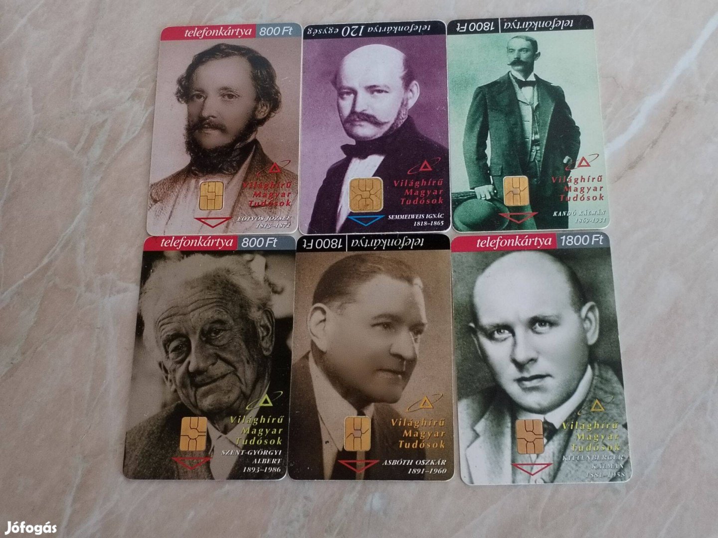 Telefonkártyák szép állapotú 6 db Híres Magyarok