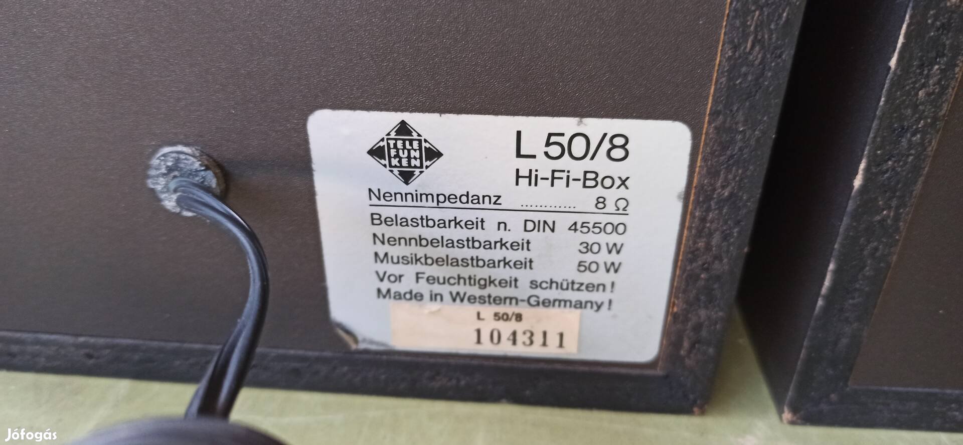 Telefunken L50/B 2 utas hangfal pár, hangszóró, polchangfal 