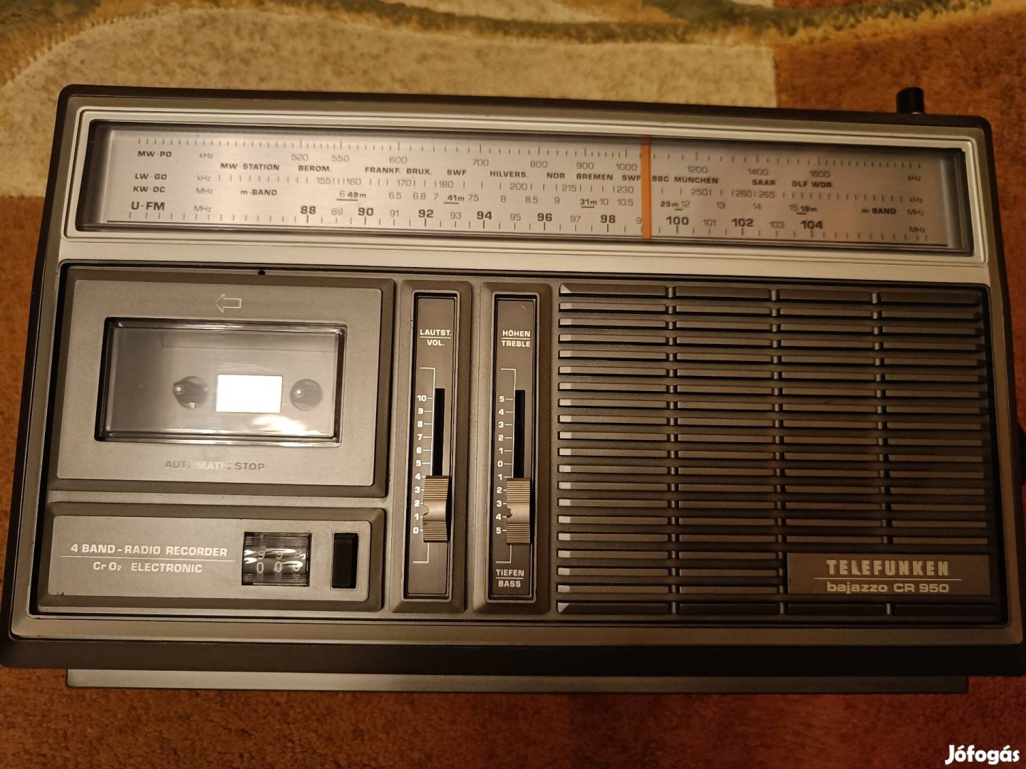 Telefunken bajazzo CR 950 es rádiós magnó 
