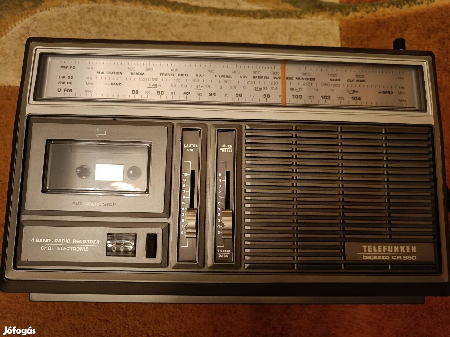 Telefunken bajazzo CR 950 es rádiós magnó 