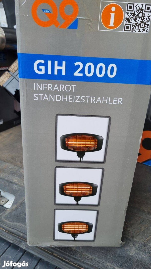 Teleszkópos rúddal infravörös hősugárzó 2000W-os fűtőteljesí