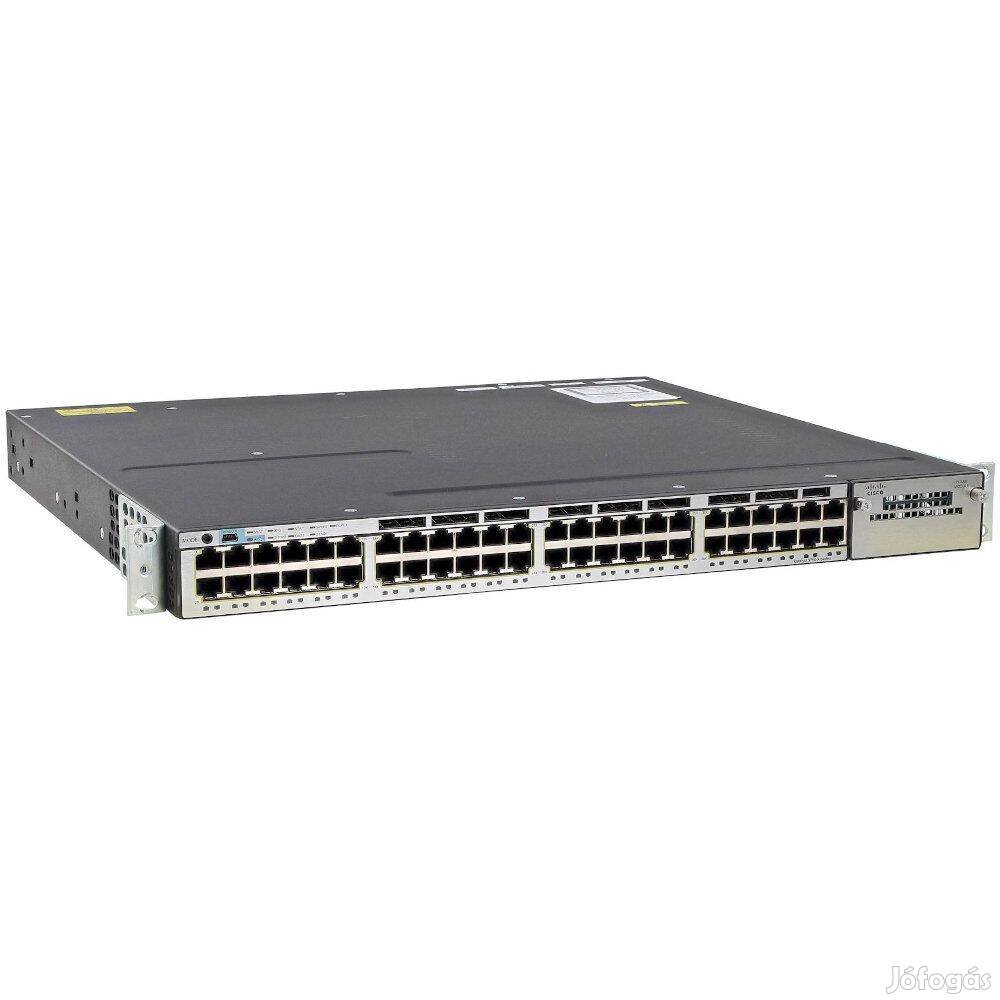 Téli ajánlat! Gigabites Cisco C3750X-48T-S 48 portos switch számlával